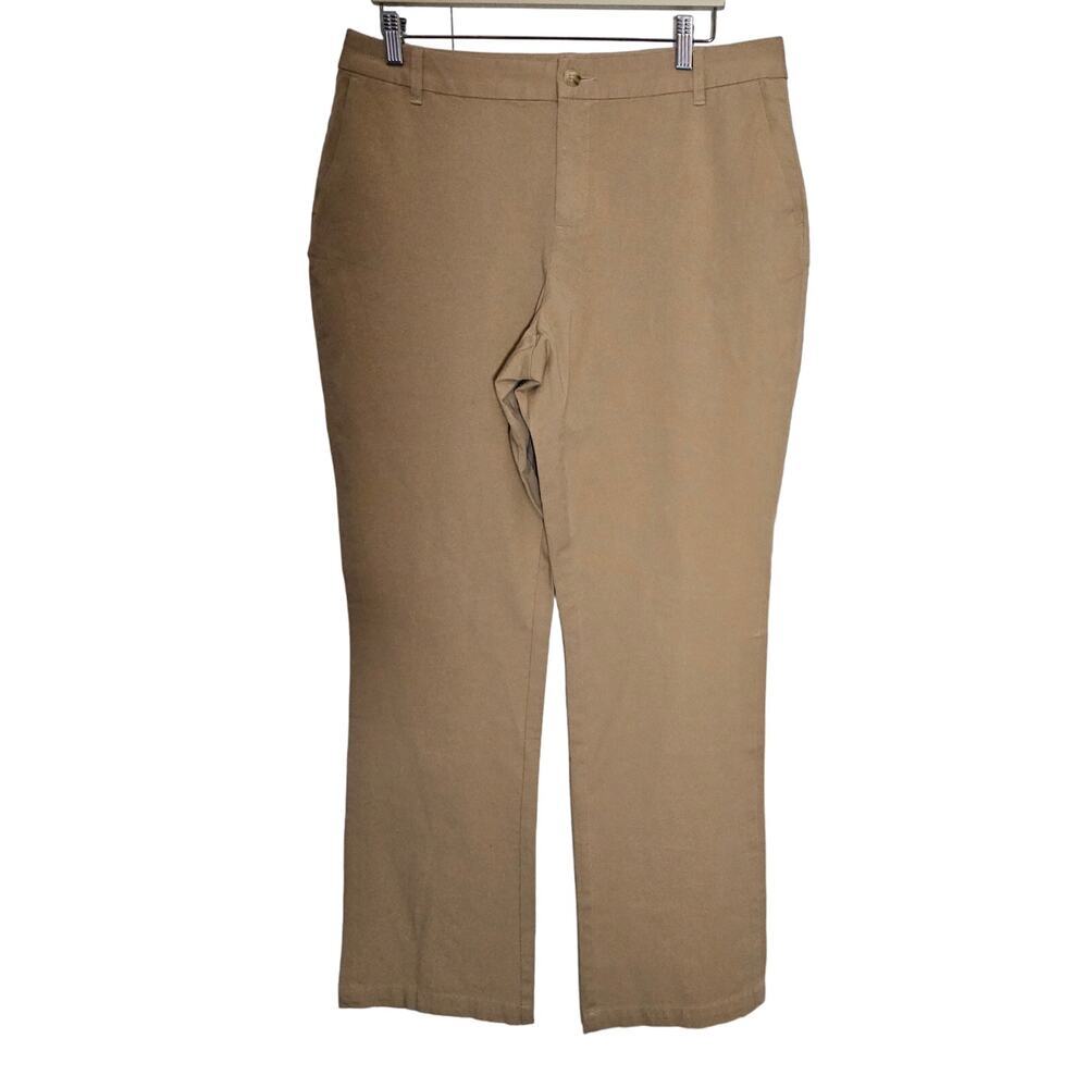 Coldwater Creek Natural Fit Womens Chino Pants 14 Straight Leg Stretch Office